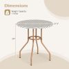 27.5 inch Outdoor Bistro Table with Heavy Duty Metal Frame and Adjustable Foot Pads