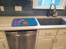 Wirehair Blue and Tan Dachshund USA American Dish Drying Mat Absorbent Dish Drying Mat Pad for Kitchen Counter Dish Drainer Mat for Countertop