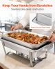 VEVOR Rectangle Chafing Dish, 9 Qt 2 Pack Stainless Steel Chafing Dish, Food Warmer Chafer Complete Set with Hollow Handle, 1 Food Tongs, Lid, Fuel Ho