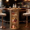 Round bar table, high top bar table, coffee table, with storage space