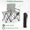 Oversized Foldable Camping Chair with Side Table & Cup Holder, 330 LBS Capacity for Outdoor Use-Gray