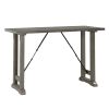 3pc Counter Height Set Light Gray Finish Counter Height Table with 2x Bench Foam Cushioned Seats Kitchen Dining Breakfast Furniture
