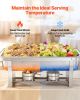 VEVOR Rectangle Chafing Dish, 9 Qt 2 Pack Stainless Steel Chafing Dish, Food Warmer Chafer Complete Set with Hollow Handle, 1 Food Tongs, Lid, Fuel Ho