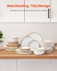 VEVOR Dinnerware Set, Service for 8 (32 PCS), Round Plates and Bowls Sets, Scratch Resistant Ceramic Dinner Ware, Dishwasher and Microwave Suitable Ki