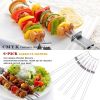 Barbecue Skewers, 6-Pack 13" Stainless Steel Grilling Skewers with Slider, Reusable Metal BBQ Shish Kabob Skewers Sticks