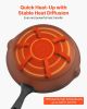 VEVOR Cast Iron Skillet, 3-Piece Frying Pan Set (6, 8, 10 in), Heavy-Duty Skillets with Heat-Resistant Handle, Pre-Seasoned Chef's Pan, Kitchen Cookwa
