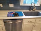 Longhair Black and Tan Dachshund USA American Dish Drying Mat Absorbent Dish Drying Mat Pad for Kitchen Counter Dish Drainer Mat for Countertop