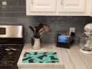 Black and Tan Dachshund Glass Cutting Board Decorative Tempered Glass Kitchen Cutting and Serving Board Large Size Chopping Board