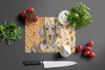 Dapple Dachshund Heirloom Fall Glass Cutting Board Decorative Tempered Glass Kitchen Cutting and Serving Board Large Size Chopping Board