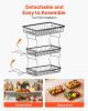 VEVOR 3 Tier Fruit Basket, Countertop Fruits Vegetable Bowl with Banana Hangers and Side Storage Basket, Metal Wire Storage Stand for Kitchen Counter,
