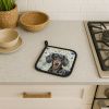 Black and Tan Dachshund Coastal Sea Glass Pair of Pot Holders Pair 7.5x7.5 Quilted Insulated Hot Pads Decorative Kitchen Gift Made in USA