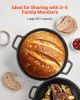 VEVOR Cast Iron Dutch Oven, 2-in-1 Pre-Seasoned Pot with Skillet Lid, 5QT Cookware Pan with Proofing Basket, Bread Baking Accessories, Bread-Oven Comp