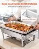 VEVOR Rectangle Chafing Dish, 9 Qt 4 Pack Stainless Steel Chafing Dish, Food Warmer Chafer Complete Set with Hollow Handle, 2 Food Tongs, Lid, Fuel Ho