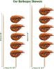 Premium 10 Inch Bamboo Wooden Skewers for Kabobs 4mm Thick Round BBQ Heavy Food Sticks 100 Counts -MSL166