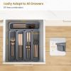 5 Pack Silicone Drawer Organizer for Kitchen, DIY Free Combination Silverware Organizer, Utensil Drawer Organizer, Moisture-proof and Heat-resistant u