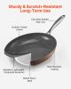 VEVOR Frying Pan Skillet, Aluminum Egg Fry Pans, 3 Piece (8, 10, 12 in), Nonsitck Ceramic Heavy-Duty Skillets with Heat-Resistant Handle, Chef's Cookw
