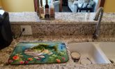 Largemouth Bass Dish Drying Mat Absorbent Dish Drying Mat Pad for Kitchen Counter Dish Drainer Mat for Countertop, 14 x 21", Multicolor