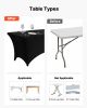 VEVOR 3 Pack Table Cloth for 6FT Rectangular Fitted Events, Wrinkle-Resistant Stretch Black Table Covers, Washable Spandex Tablecloth Protector, for P