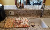 Red Brown Dachshund Heirloom Fall Dish Drying Mat Absorbent Dish Drying Mat Pad for Kitchen Counter Dish Drainer Mat for Countertop, 14 x 21"