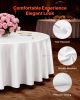 VEVOR White Round Tablecloths 2 Pack, 120 Inches in Diameter, Stain- & Wrinkle- Resistant, Machine Washable Table Clothes, Polyester Fabric Table Cove