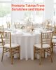 VEVOR White Round Tablecloths 2 Pack, 120 Inches in Diameter, Stain- & Wrinkle- Resistant, Machine Washable Table Clothes, Polyester Fabric Table Cove