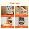 VEVOR 2 Tier Pull Out Cabinet Organizer, 14"W x 21"D Cabinet Drawer, Soft Close Slide out Shelf, Heavy-Duty Sliding Wood Drawer, Adjustable Base Cabin