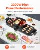 VEVOR Hot Pot with Grill, 2300W 2-in-1 Electric Smokeless Grill and Hot Pot, Removable Shabu-shabu Hotpot with Non-stick Pan, Separate Dual Temperatur