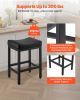 VEVOR Bar Stool Set of 2, PU Leather Counter Height Stools, 25 inch Barstool with Saddle-Seat and Metal Legs, Easy Assembly Backless Bar Chair, Island