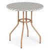 27.5 inch Outdoor Bistro Table with Heavy Duty Metal Frame and Adjustable Foot Pads