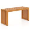 36 Inch Patio Bench All-Slat Acacia Wood Loveseat