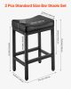 VEVOR Bar Stool Set of 2, PU Leather Counter Height Stools, 25 inch Barstool with Saddle-Seat and Metal Legs, Easy Assembly Backless Bar Chair, Island
