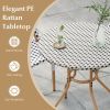 27.5 inch Outdoor Bistro Table with Heavy Duty Metal Frame and Adjustable Foot Pads