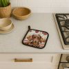 Chocolate and Tan Dachshund Vegetables Pair of Pot Holders Pair 7.5x7.5 Quilted Insulated Hot Pads Decorative Kitchen Gift Made in USA