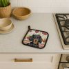 Longhaired Black and Tan Dachshund Vegetables Pair of Pot Holders Pair 7.5x7.5 Quilted Insulated Hot Pads Decorative Kitchen Gift Made in USA
