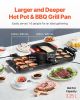 VEVOR Hot Pot with Grill, 2300W 2-in-1 Electric Smokeless Grill and Hot Pot, Removable Shabu-shabu Hotpot with Non-stick Pan, Separate Dual Temperatur