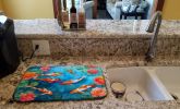 Koi Fish Dish Drying Mat Absorbent Dish Drying Mat Pad for Kitchen Counter Dish Drainer Mat for Countertop, 14 x 21", Multicolor