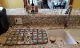 Dapple Dachshund Christmas PoinsettIas Dish Drying Mat Absorbent Dish Drying Mat Pad for Kitchen Counter Dish Drainer Mat for Countertop, 14 x 21"