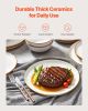 VEVOR Dinnerware Set, Service for 8 (32 PCS), Round Plates and Bowls Sets, Scratch Resistant Ceramic Dinner Ware, Dishwasher and Microwave Suitable Ki