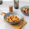 8.5'' Large Pasta Bowls, 38 Ounce Stoneware Salad Bowls for Kitchen, Ceramic Serving Bowls With Textured Pattern for Pasta,Fruit, Stews,Noodle, House-