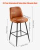 VEVOR Bar Stool Set of 2, 27 inch Counter Height Swivel Stools, Modern PU Leather Counter Barstool with Backrest and Metal Legs, Armless Bar Chair, Is