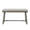 3pc Counter Height Set Light Gray Finish Counter Height Table with 2x Bench Foam Cushioned Seats Kitchen Dining Breakfast Furniture