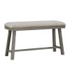 3pc Counter Height Set Light Gray Finish Counter Height Table with 2x Bench Foam Cushioned Seats Kitchen Dining Breakfast Furniture