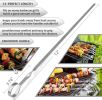 Skewers for Kabobs, 12" Metal Kebab Skewers for Grilling Flat Long Stainless Steel Kabob Sticks Reusable Grill Shish BBQ Barbecue Sticks for Meat Chic