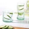 (2 pack) Clear Green Glassware, 14.9 oz