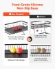 VEVOR 2 Tier Fruit Basket, Countertop Fruits Vegetable Bowl with Banana Hangers, Metal Wire Storage Stand for Kitchen Counter, Detachable Stackable Ho
