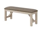 6pc Cottage Style Extendable Dining Table Set Chalk Gray Tow Tone Finish Upholstered Chair Bench Dining Room Wooden Furniture Two Self-Storing Refecto
