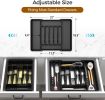 Extra Large Expandable Silverware Organizer, BPA-Free Food-Safe Cutlery Flatware Organizer, Kitchen Utensil Drawer Organizer, Adjustable Silverware Ho