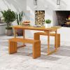 36 Inch Patio Bench All-Slat Acacia Wood Loveseat