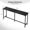 71-Inch Bar Table (Black) - 209 lbs Capacity Pub Height Table with Durable MDF Top & Metal Frame, Ideal for Kitchen/Bar Counte