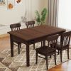 63" x 40" Board Game Table with Removable Table Top for 4–6 Players, Gaming and Dining Table with Solid Wood Legs, Non-Slip Play Mat, Rotating Cup Hol